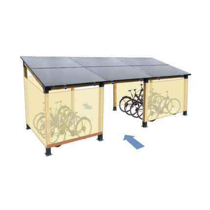 abri velo solaire 6 panneaux