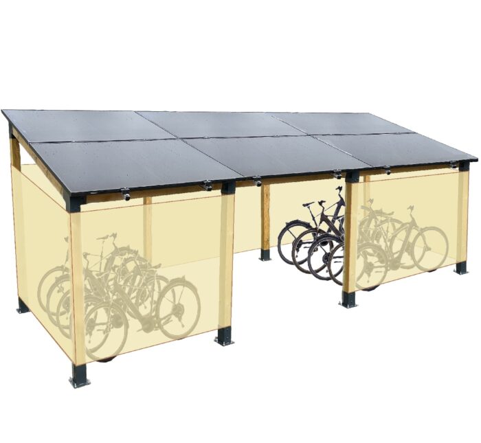 abri velo solaire 6 panneaux